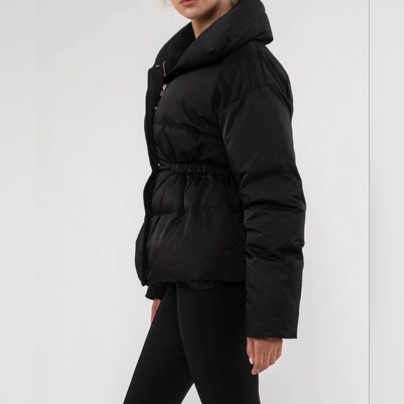 #9184🛑M, L Brand New! Elastic Waist Zip-Up Puffer Jacket - Picture 8 of 10